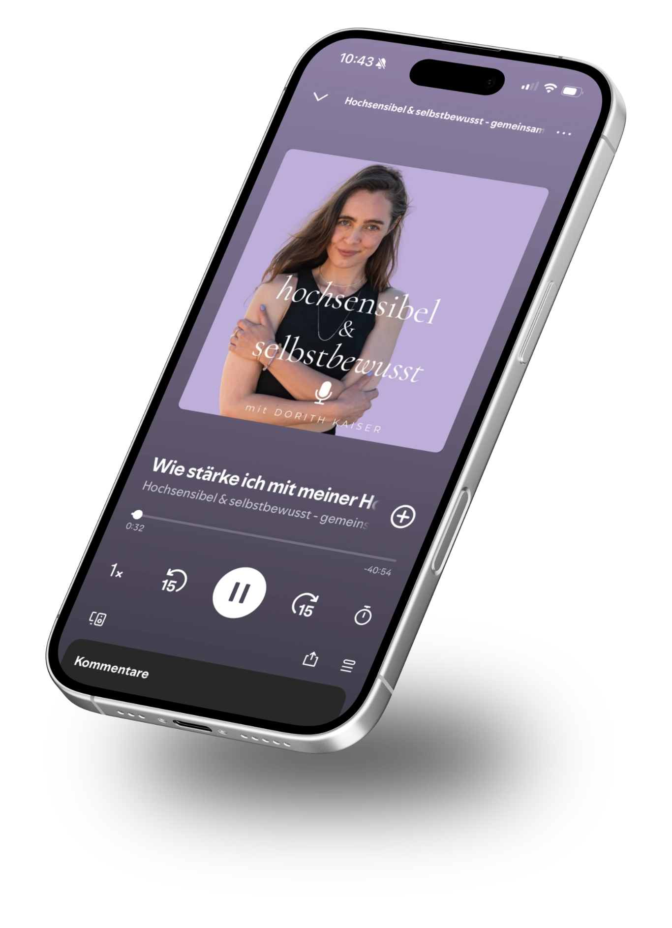 Podcast „Hochsensibel & Selbstbewusst“ von Dorith Kaiser auf Smartphone Mockup